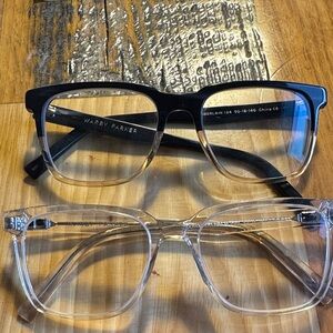 Warby Parker Black two tone and Clear Chamberlain Glasses Duo